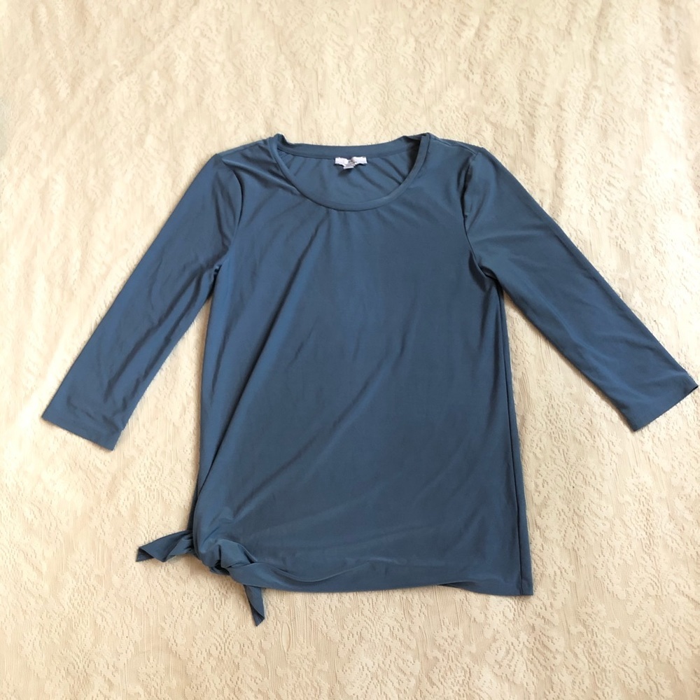 H by Halston tie 3/4 sleeve top